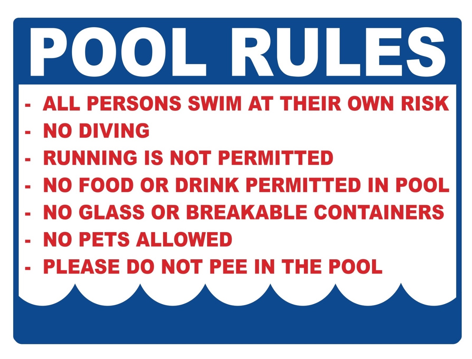 POOL RULES – SIGN – #PS-438