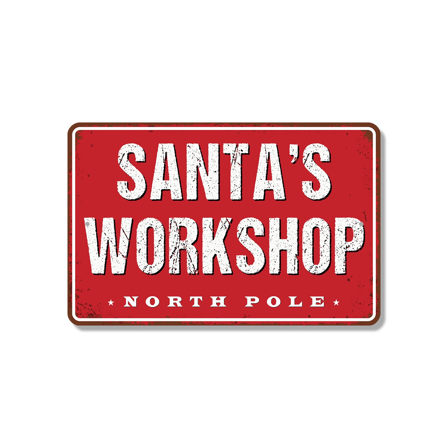 Santa�s Workshop Street Sign Elves At Work Cheer Inside Perfect for Playrooms