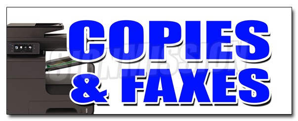 COPIES & FAXES DECAL sticker office supplies po box copy fax ups usps