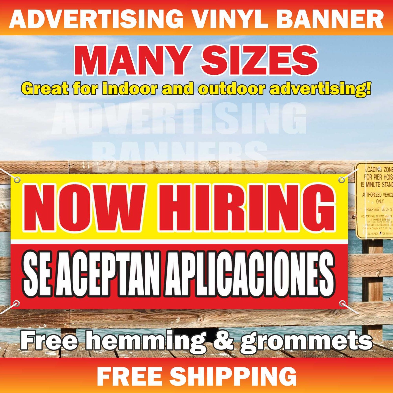 NOW HIRING SE ACEPTAN APLICACIONES Advertising Banner Vinyl Mesh Sign work job