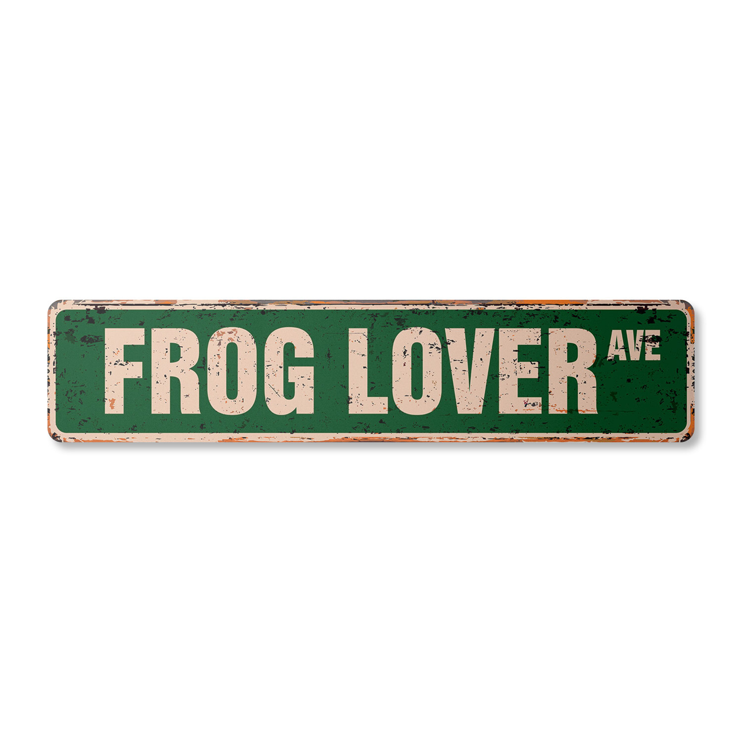 FROG LOVER Vintage Street Sign green amphibian collectible toad collector