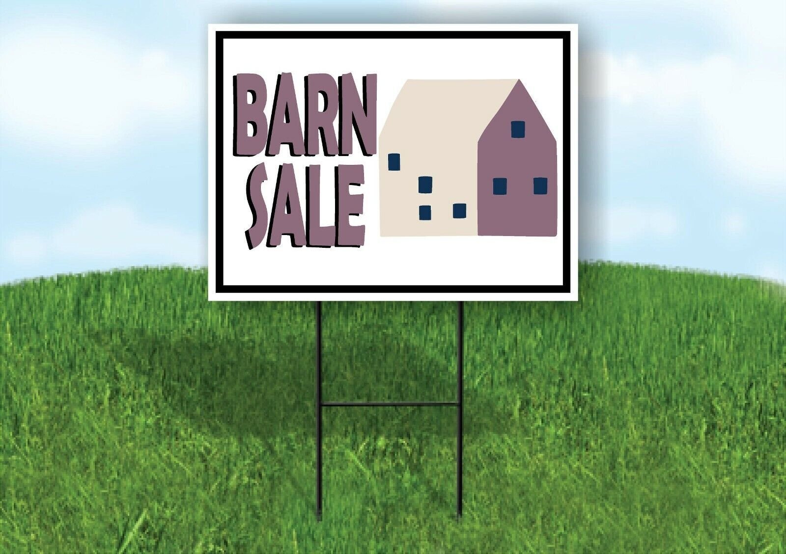 BARN SALE BROWN BARN Yard Sign with Stand LAWN SIGN