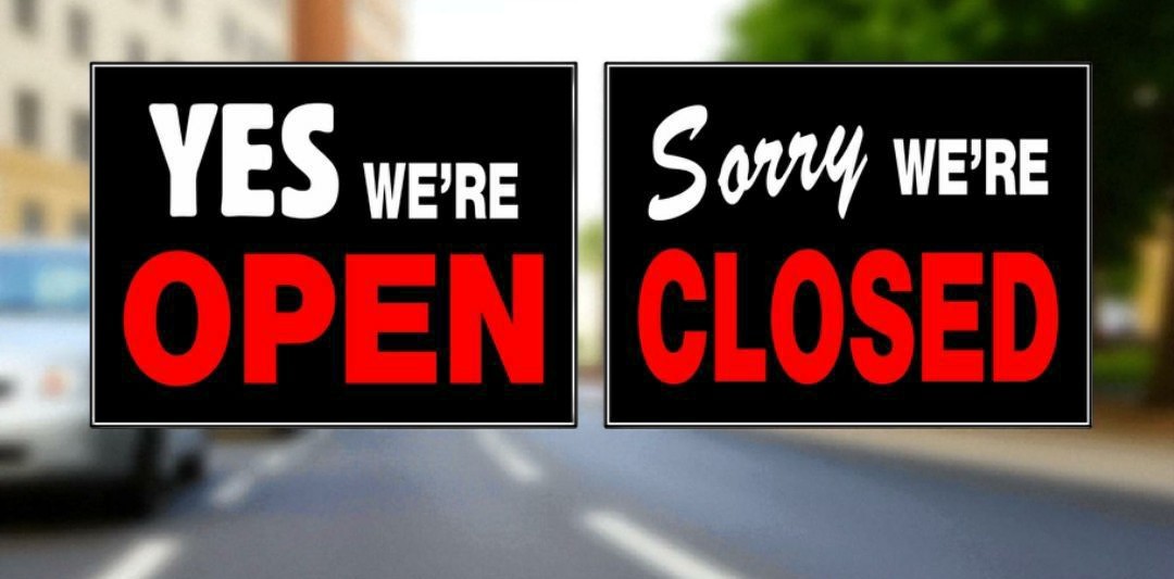 5 Pack 15-Inch X 19-Inch Yes We’re Open / Sorry We’re Closed Sign