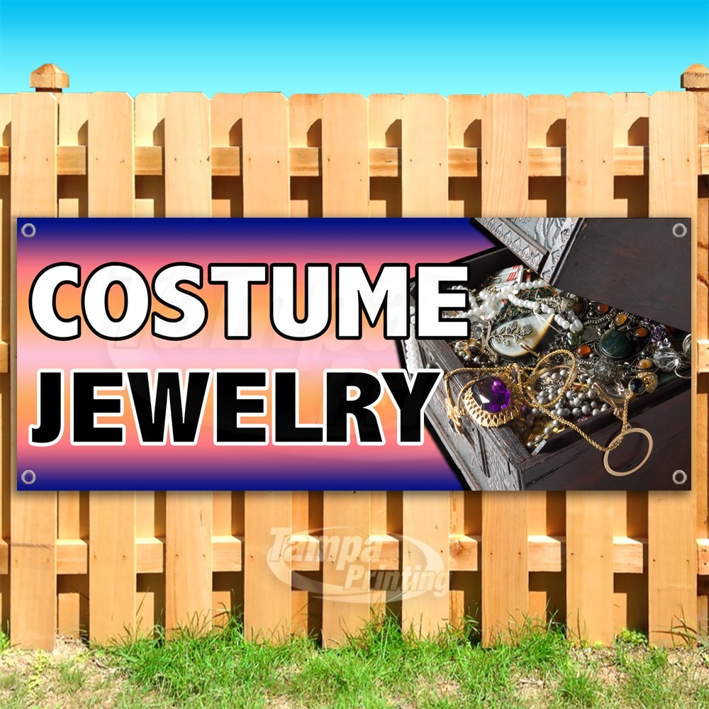 COSTUME JEWELRY Advertising Beauty Fashion Vinyl Banner Flag Sign USA SB11025