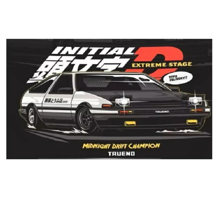 Initial D Trueno 150cm x 90cm Tapestry Flag Banner Garage Sign JDM #0527