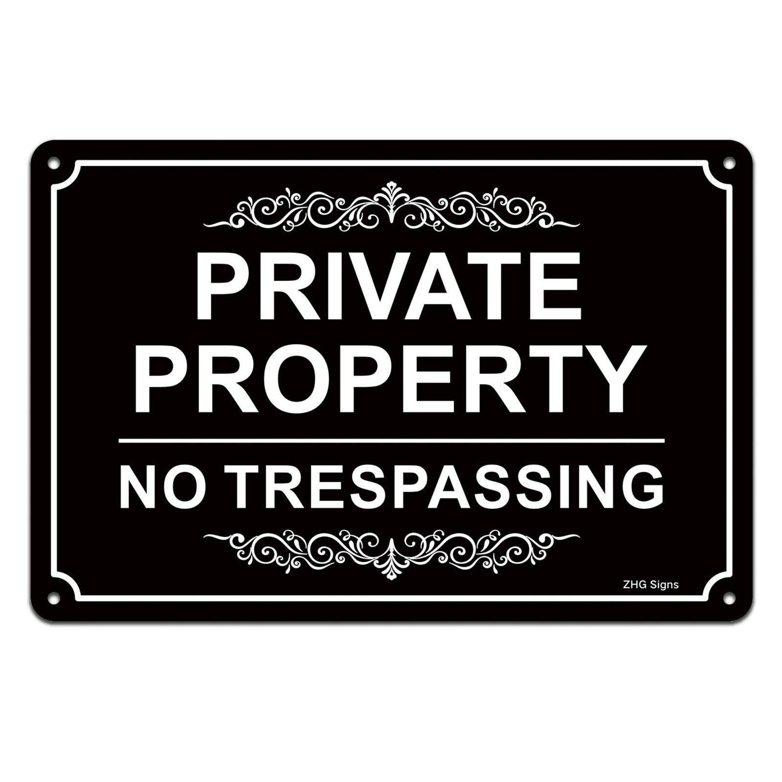 No Trespassing Sign Private Property 12×8 Rust Free Aluminum Weatherproof