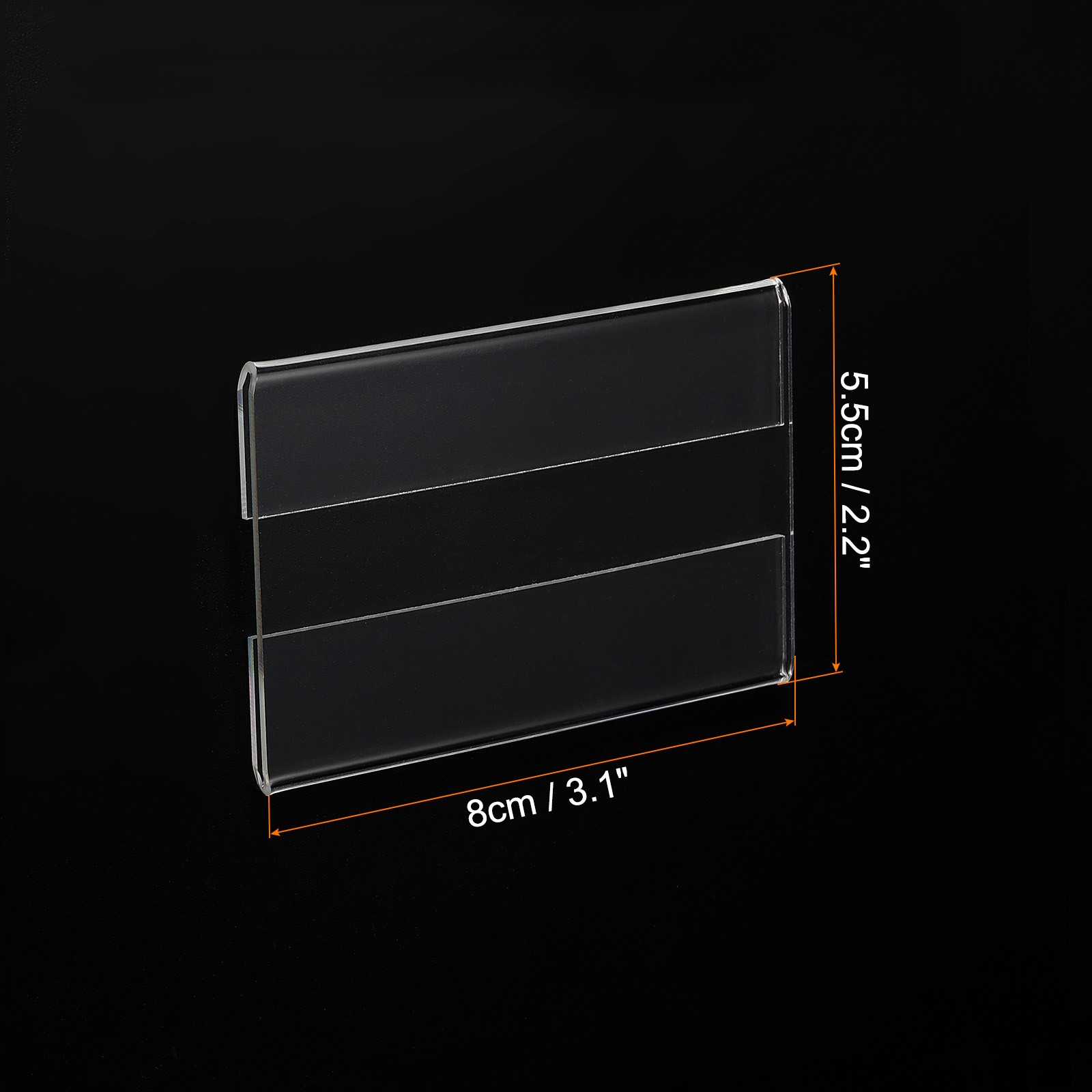 10Pcs 2×3″ Wall Mount Acrylic Sign Holder with Tape for Office, Clear