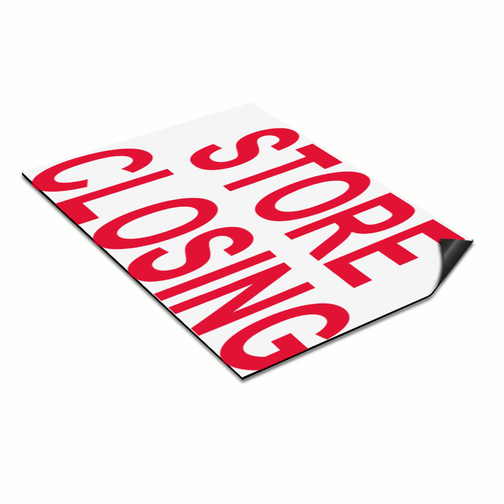 Car Magnet Set of 2 Store Closing Red Car Advertising Industrial Sign