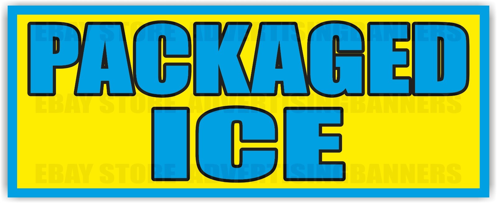 PACKAGED ICE Advertising Banner Vinyl Mesh Sign cold frost store shop bag