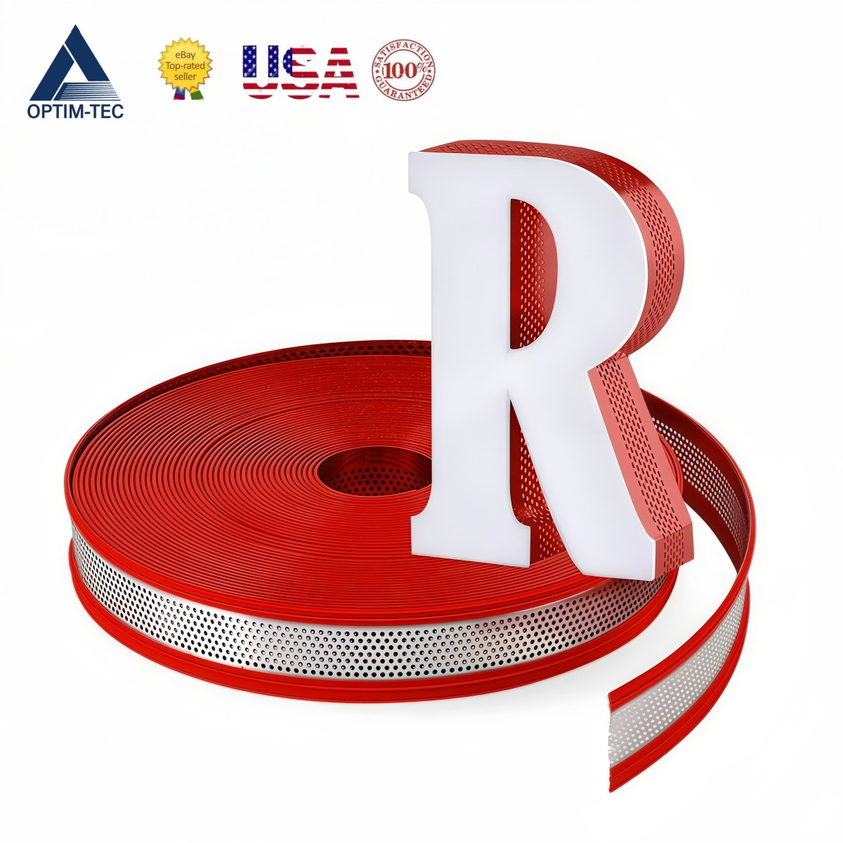 Double Hemmed Aluminum Plastic Letter Edge Trim 33m Roll for 3D Sign Fabrication