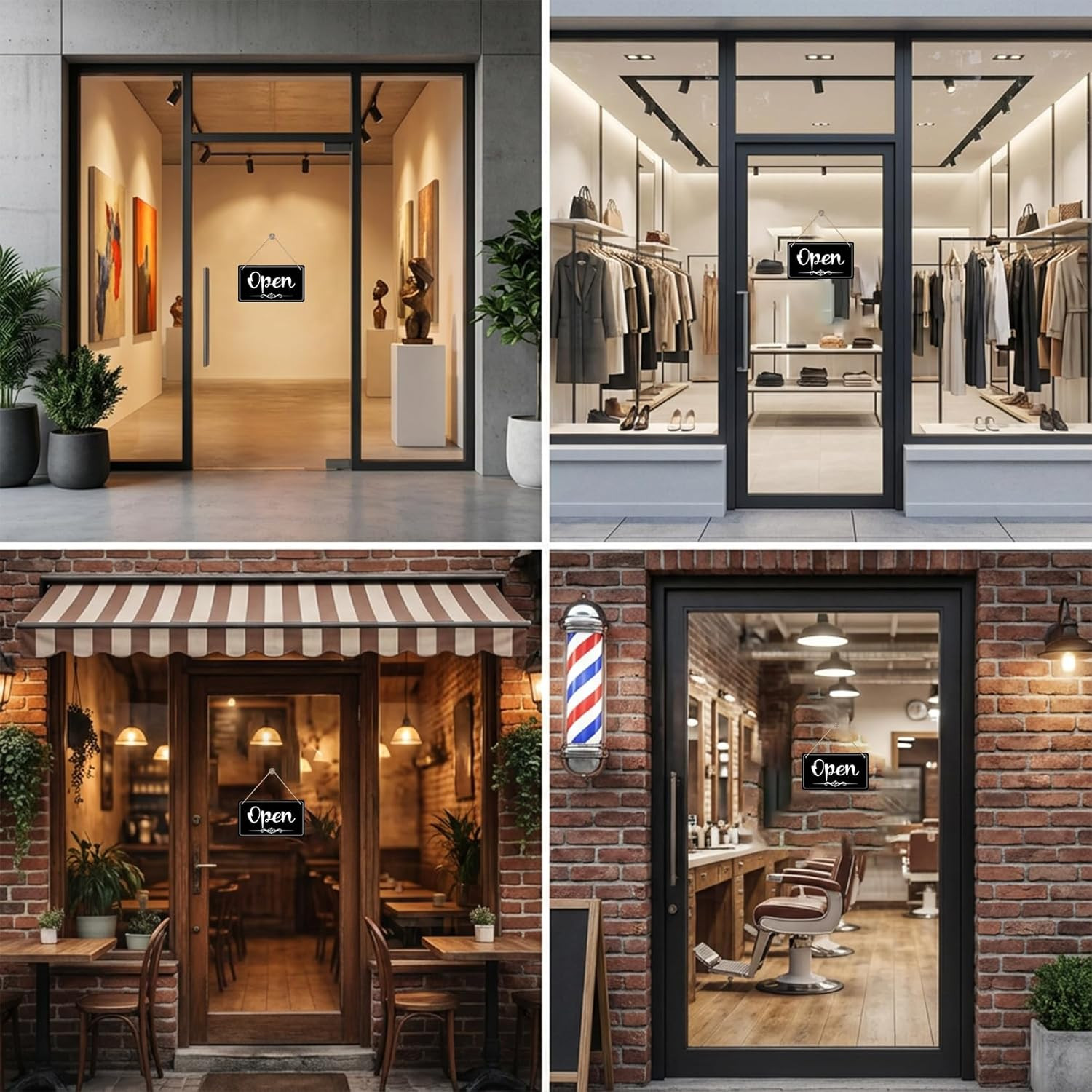 Open Signs – Double Sided Open Closed Sign Business Hours Hanging with Rope Hour
