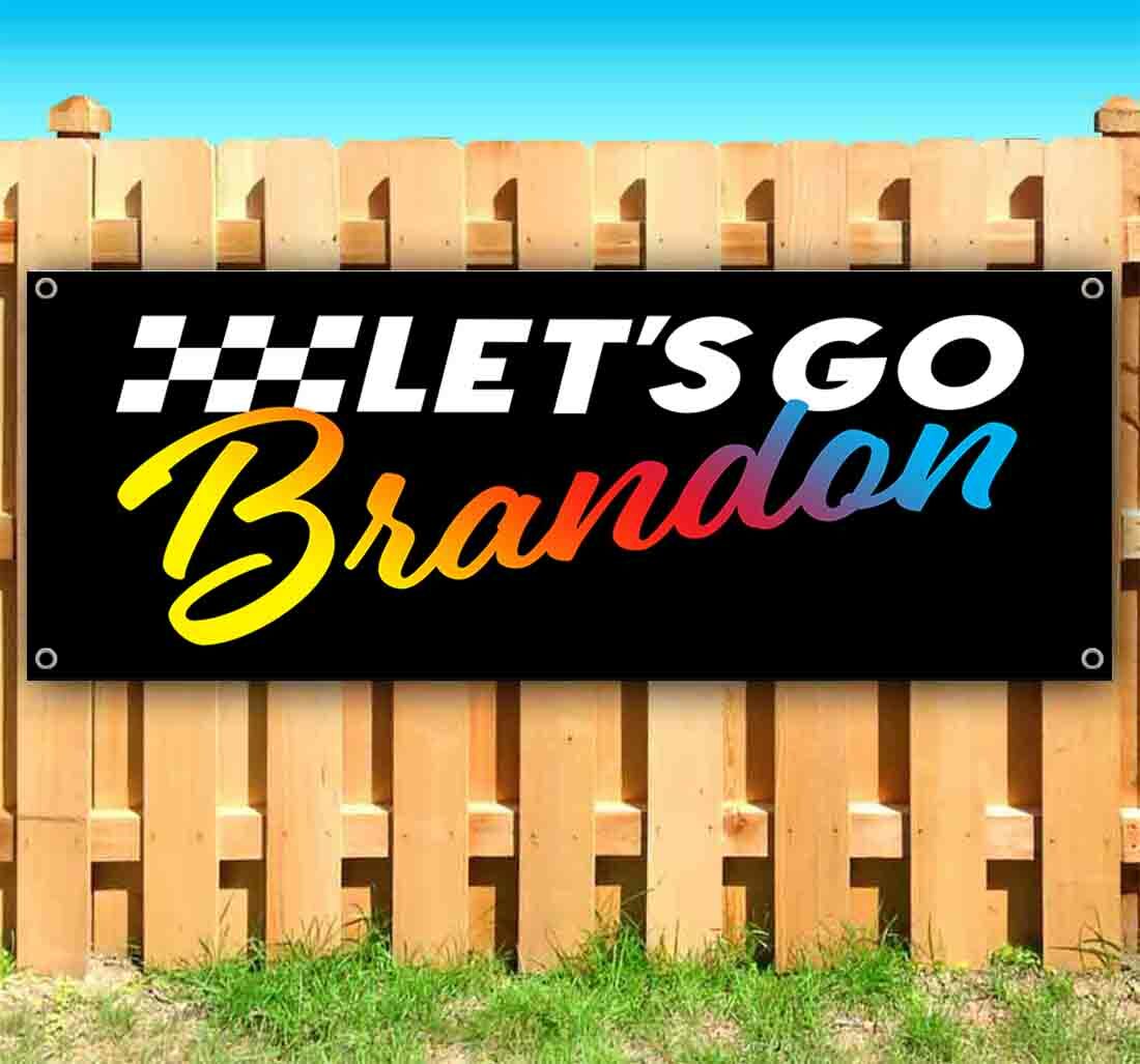 BUY1 GET1 FREE ITEM LETS GO BRANDON Advertising Vinyl Banner TRUMP BIDEN FUNNY