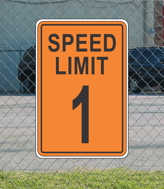 Orange Speed Limit 1 Metal Sign for Street Road Highway Parking Lot 12″x18″ mph