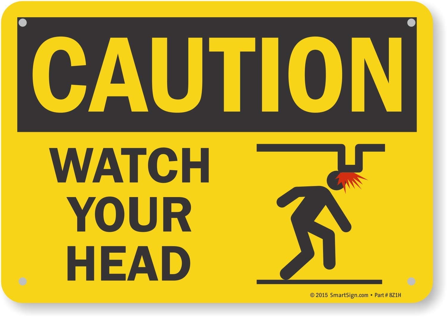 SmartSign – S2-0530-PL-10 Caution – Watch Your Head Sign by | 7″ x 10″ Plastic