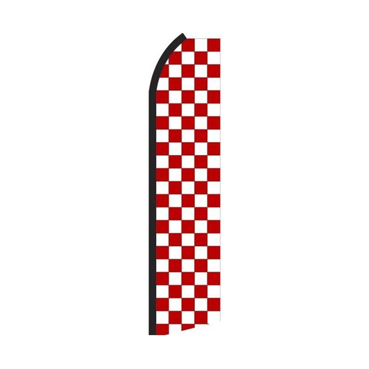 Red & Black Checkered Swooper Flutter Feather Flag | 3ft W x 11.5ft Tall