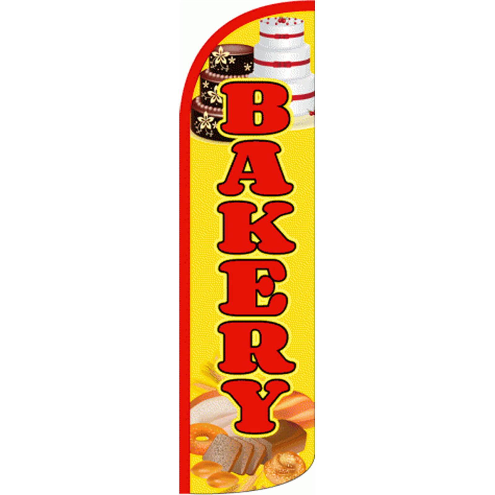 Bakery 3 ft X 11 1/2 ft Windless Swooper Flag (Flag Only)