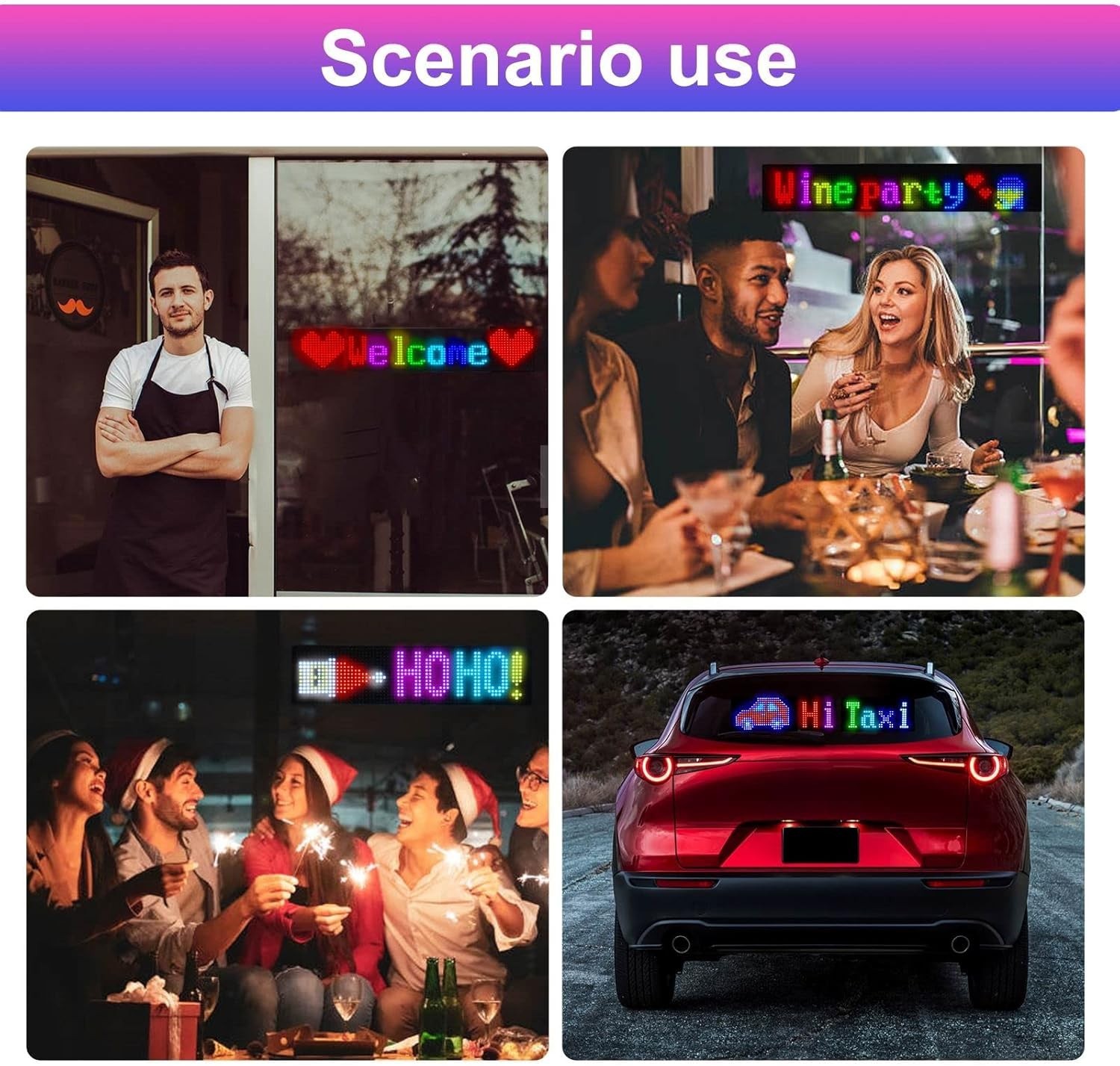 Devil Eyes Light: Programmable Bluetooth LED Sign for Cars & Decor