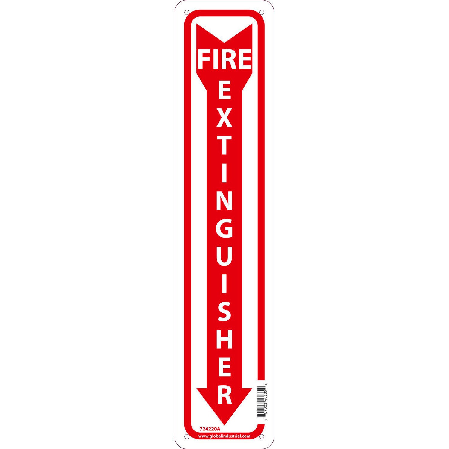 Global Industrial Fire Extinguisher Sign 18×4 Aluminum