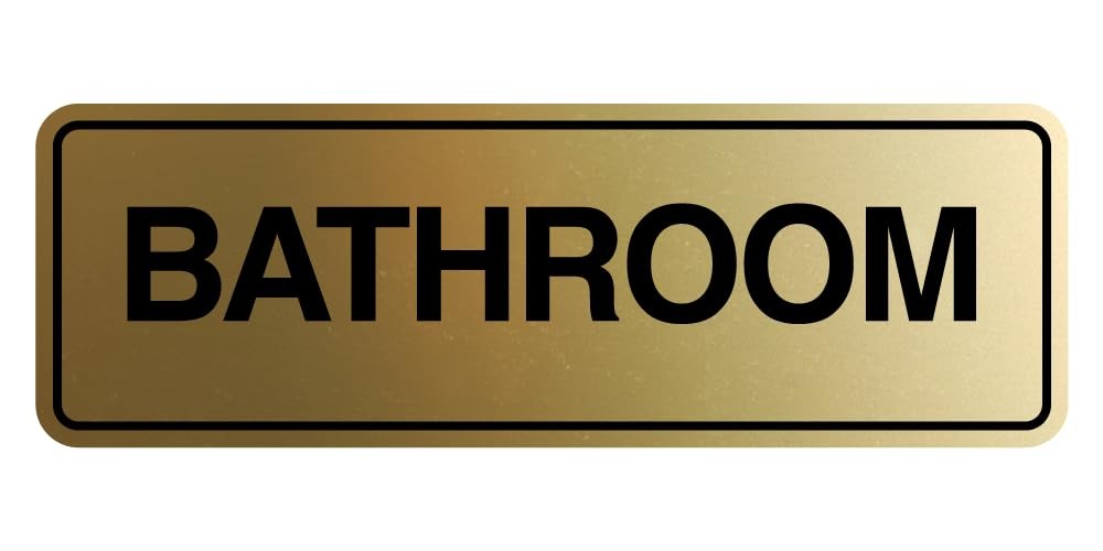 Standard Bathroom Wall Door Sign Brushed Gold Medium Home Office Decor