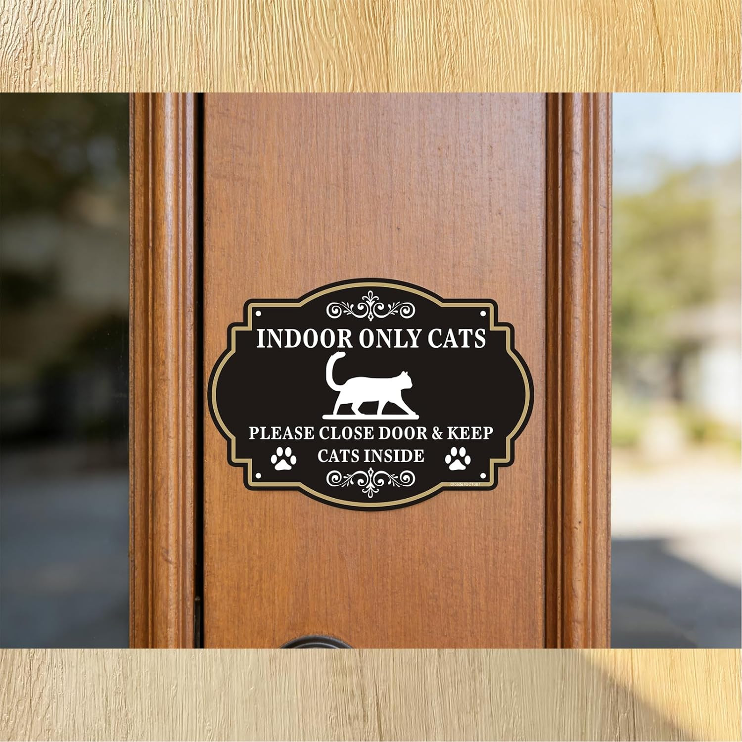 Indoor Only Cats Please Close Door Signs Aluminum Warning 2 Sign Cat Safety Door
