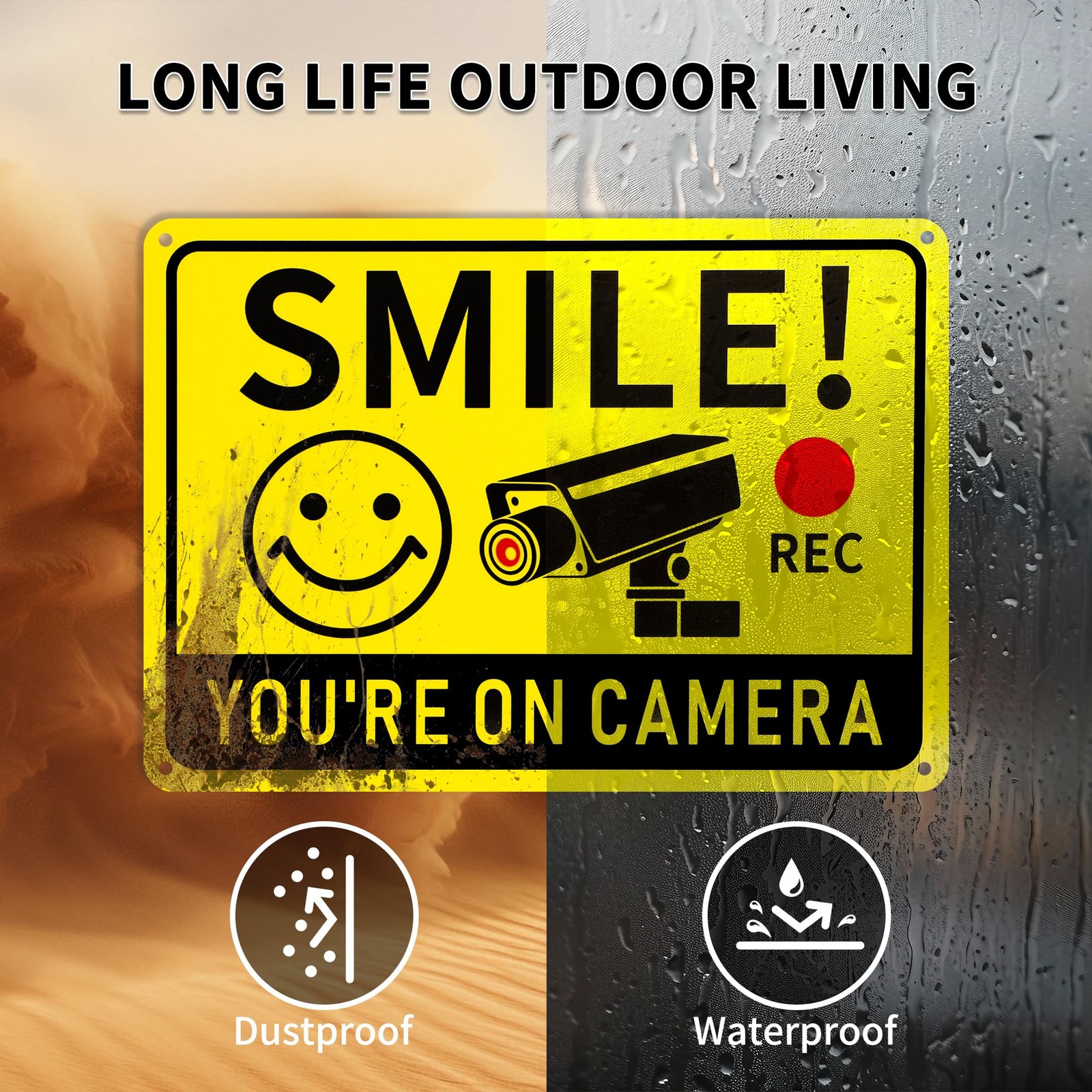 Security Camera Sign 2 Pack Warning Video Surveillance Outdoor Aluminum Weatherp