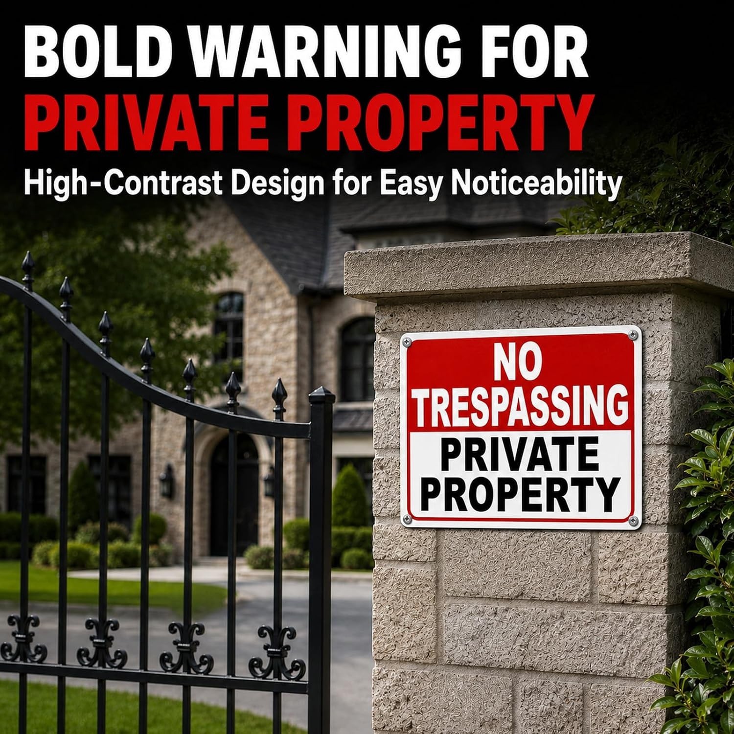 4 Pack Large No Trespassing Signs Private Property – 14X10 Inch 40 Mil Heavy Dut