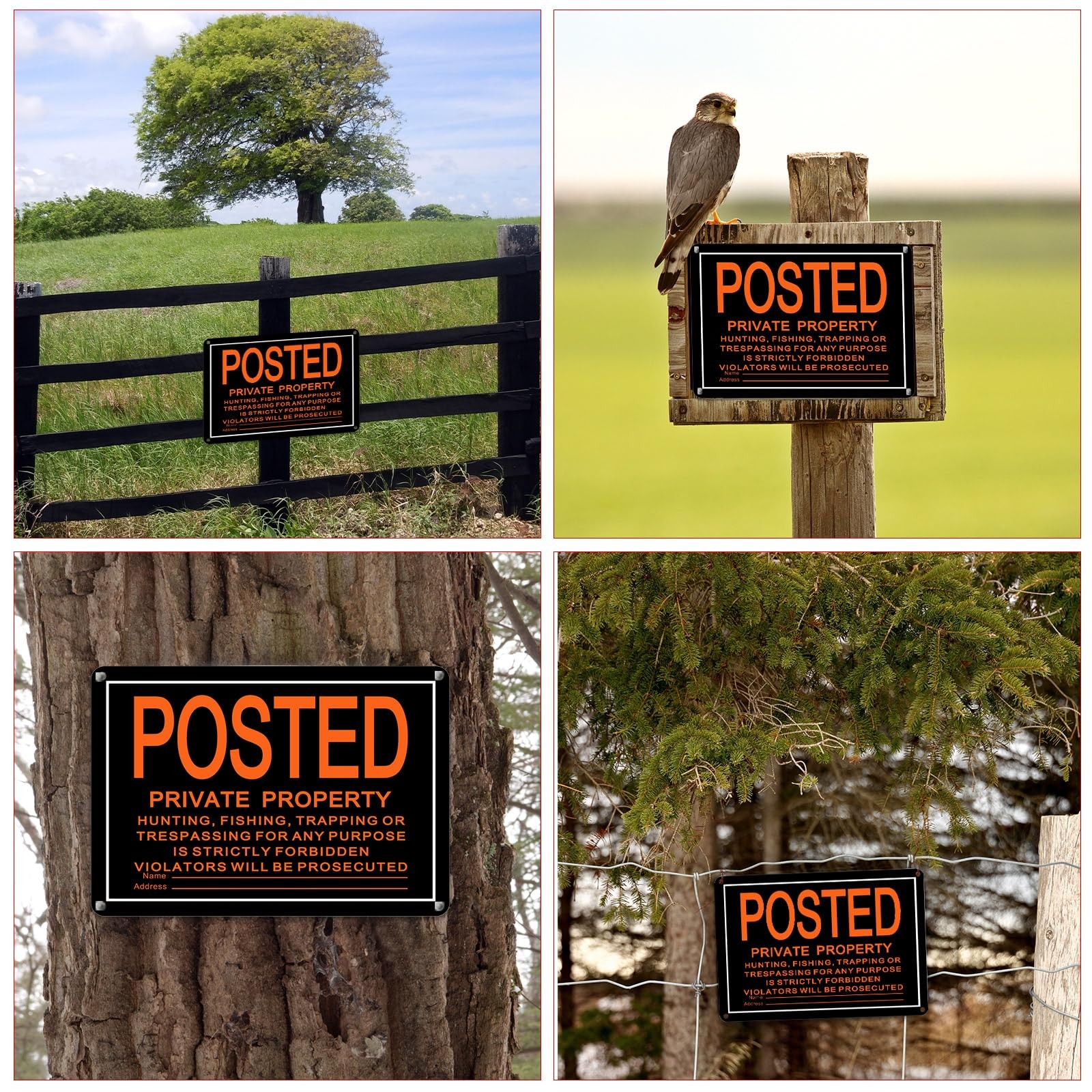 Tandefio 8 Pcs No Trespassing Signs Private Property-10×7 Inches Rust-Free Al…
