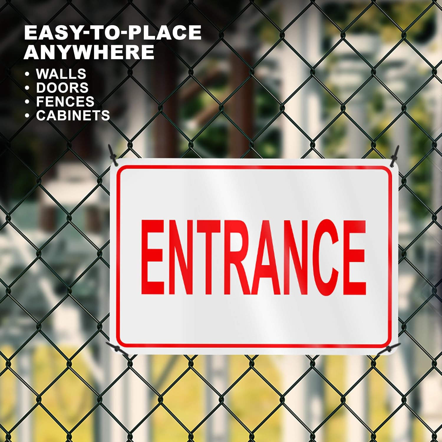 Reflective Entrance Sign, 8X12 Rust-Free Aluminum, Enter Here, Pre-Drilled |