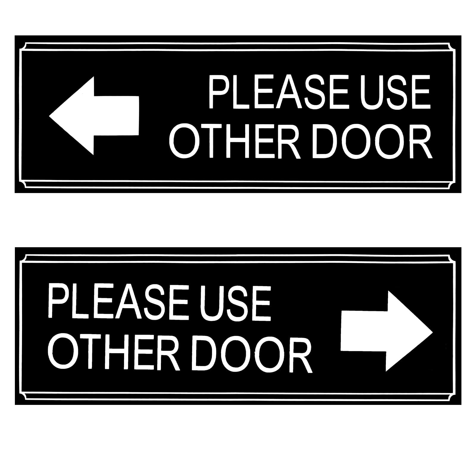 2Pack Use Other Door Sign Left Right Arrow Please black