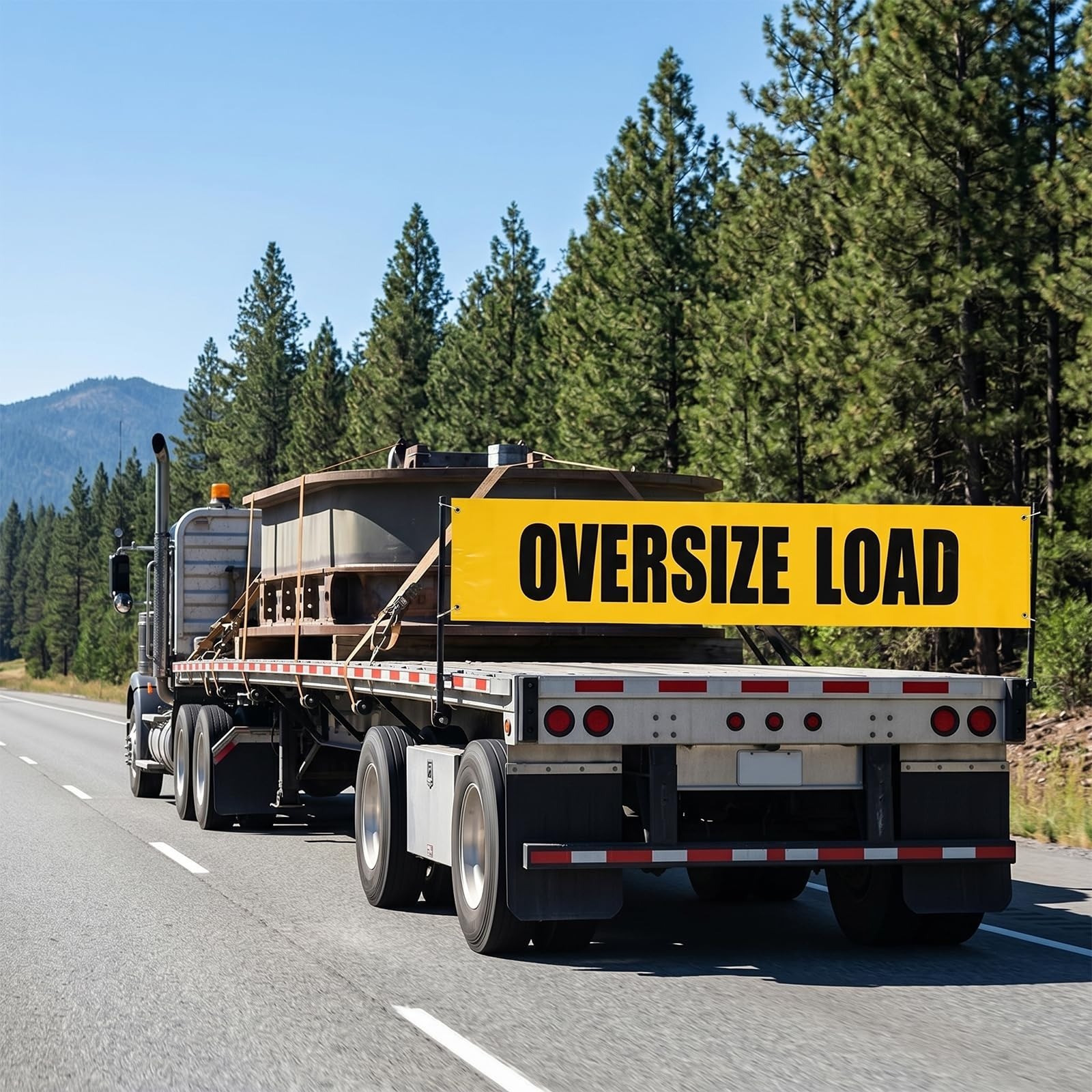 2Pcs Oversize Load Banner 12×60 Inch, Oversize Load Sign for Trucks, Yellow PVC