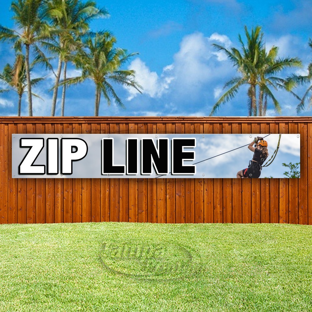 ZIP LINE Advertising Adventure Vacation Vinyl Banner Flag Sign USA XL02315