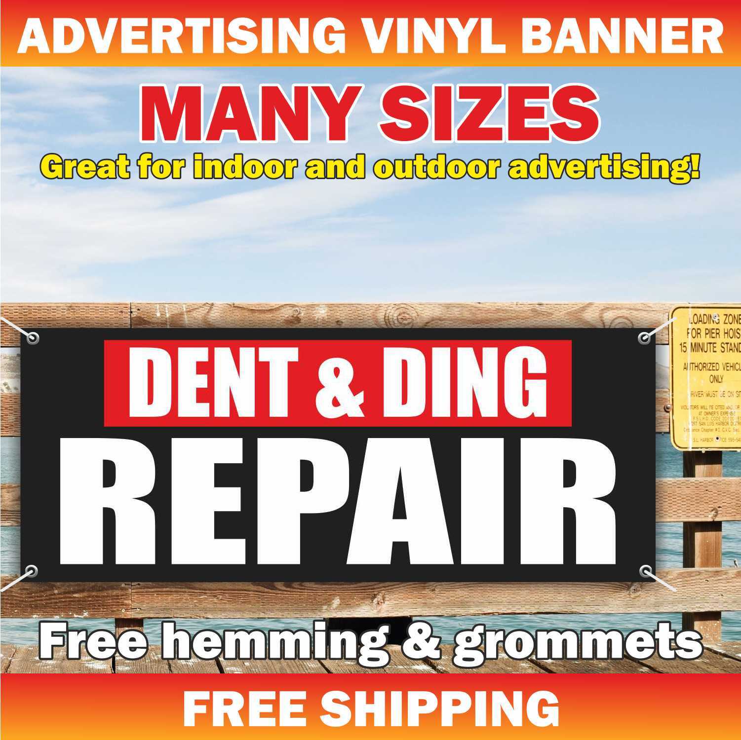DENT DING REPAIR Advertising Banner Vinyl Mesh Sign service damage auto car hail