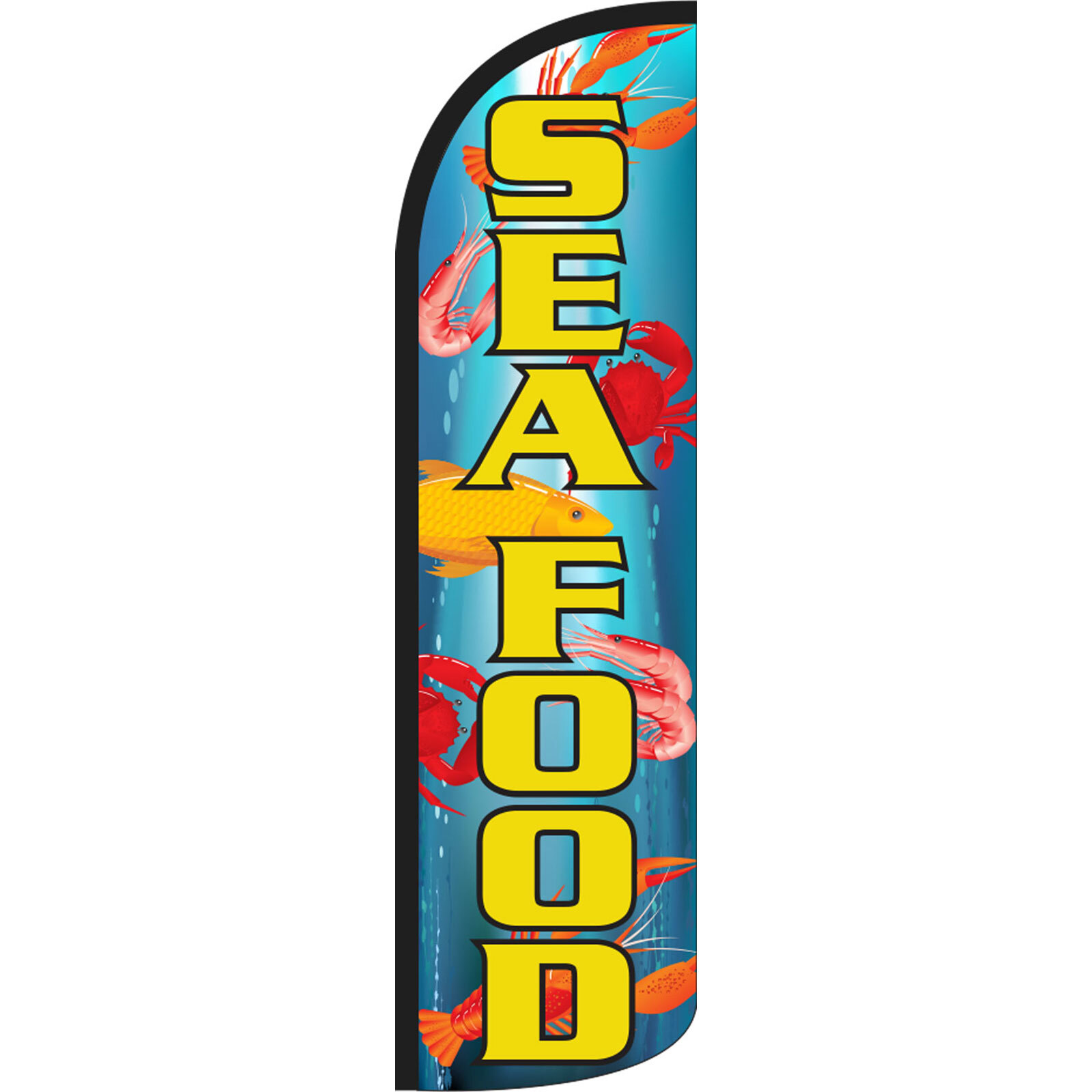 Seafood 3 ft X 11 1/2 ft Windless Swooper Flag