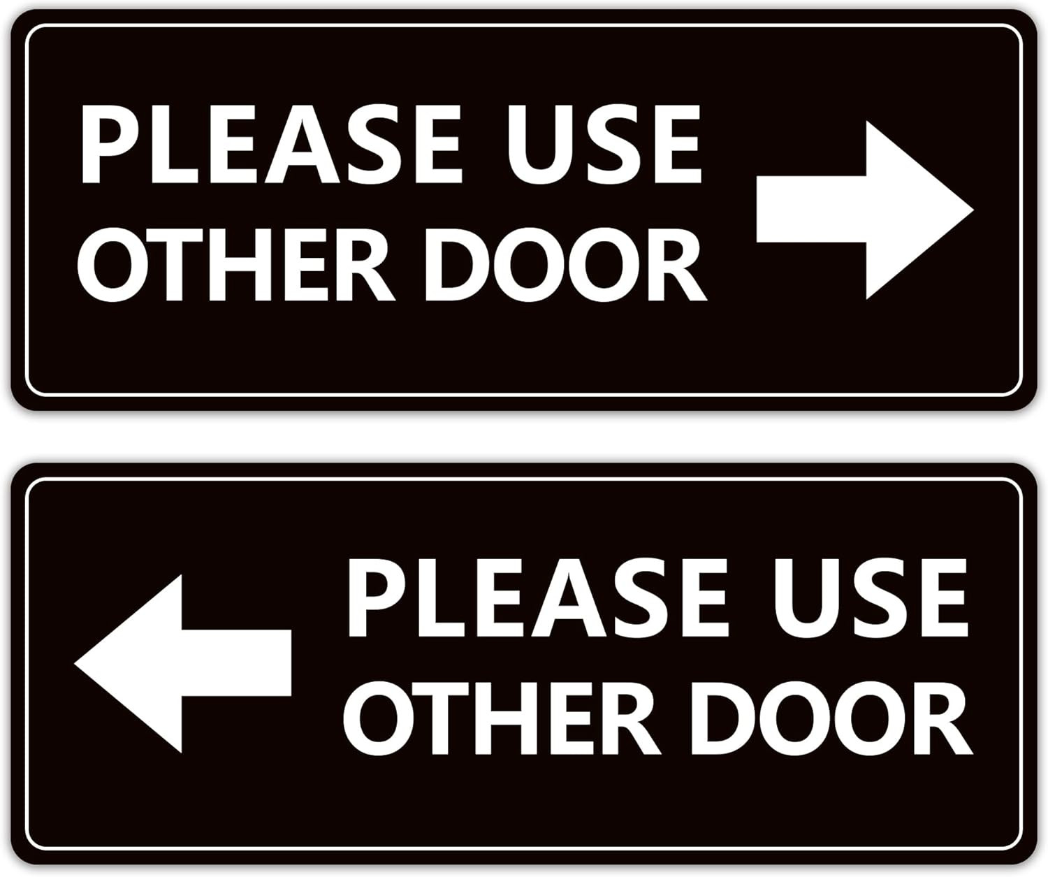 2Pack Use Other Door Sign，Self-Adhesive Weatherproof Vinyl Please Use Other Door
