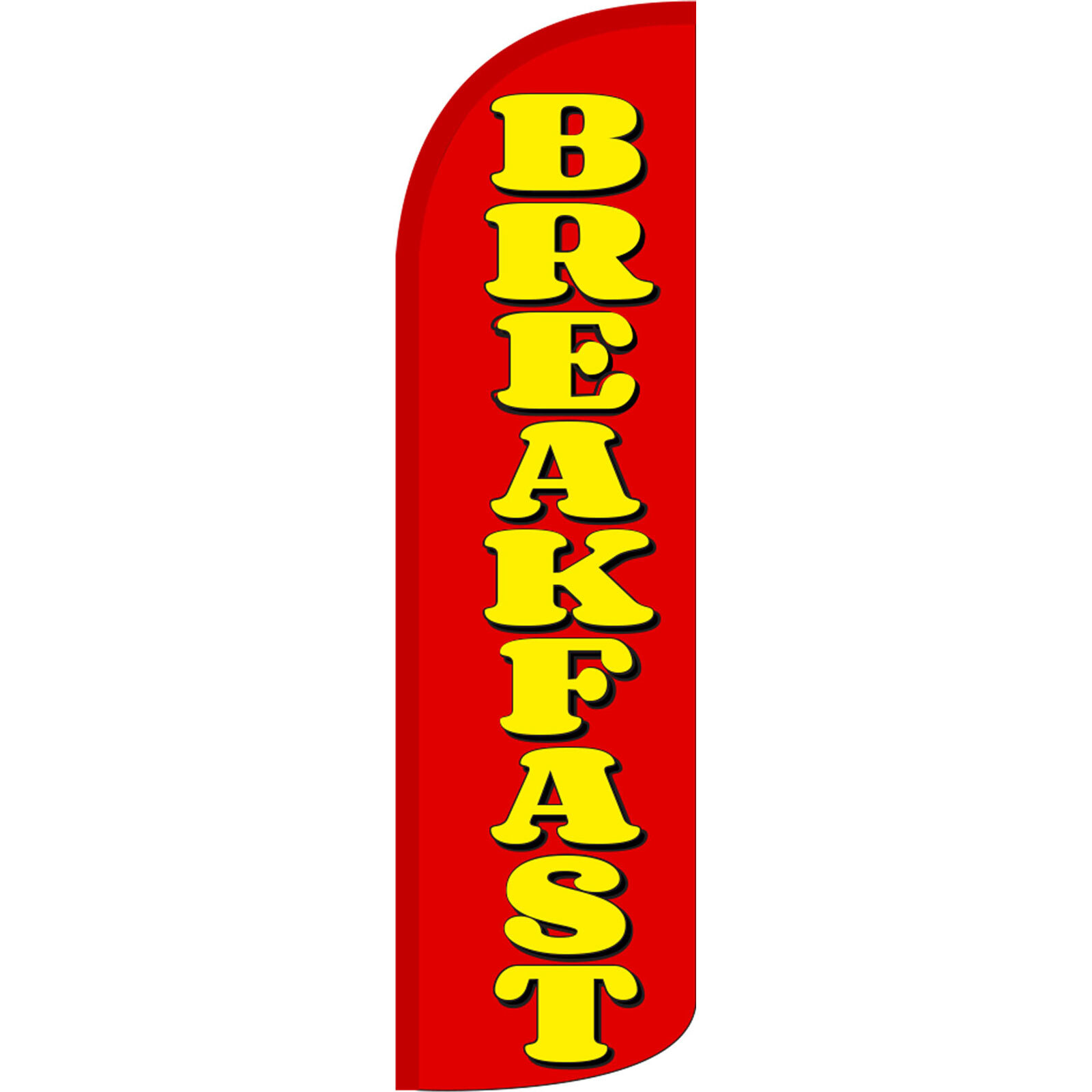 Breakfast Red 3 ft X 11 1/2 ft Windless Swooper Flag