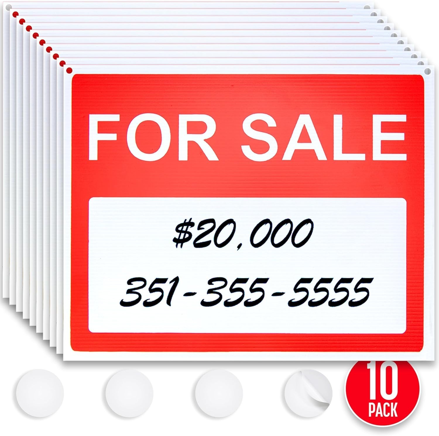 Large For Sale Sign for Cars & Vehicles – Weather Resistant