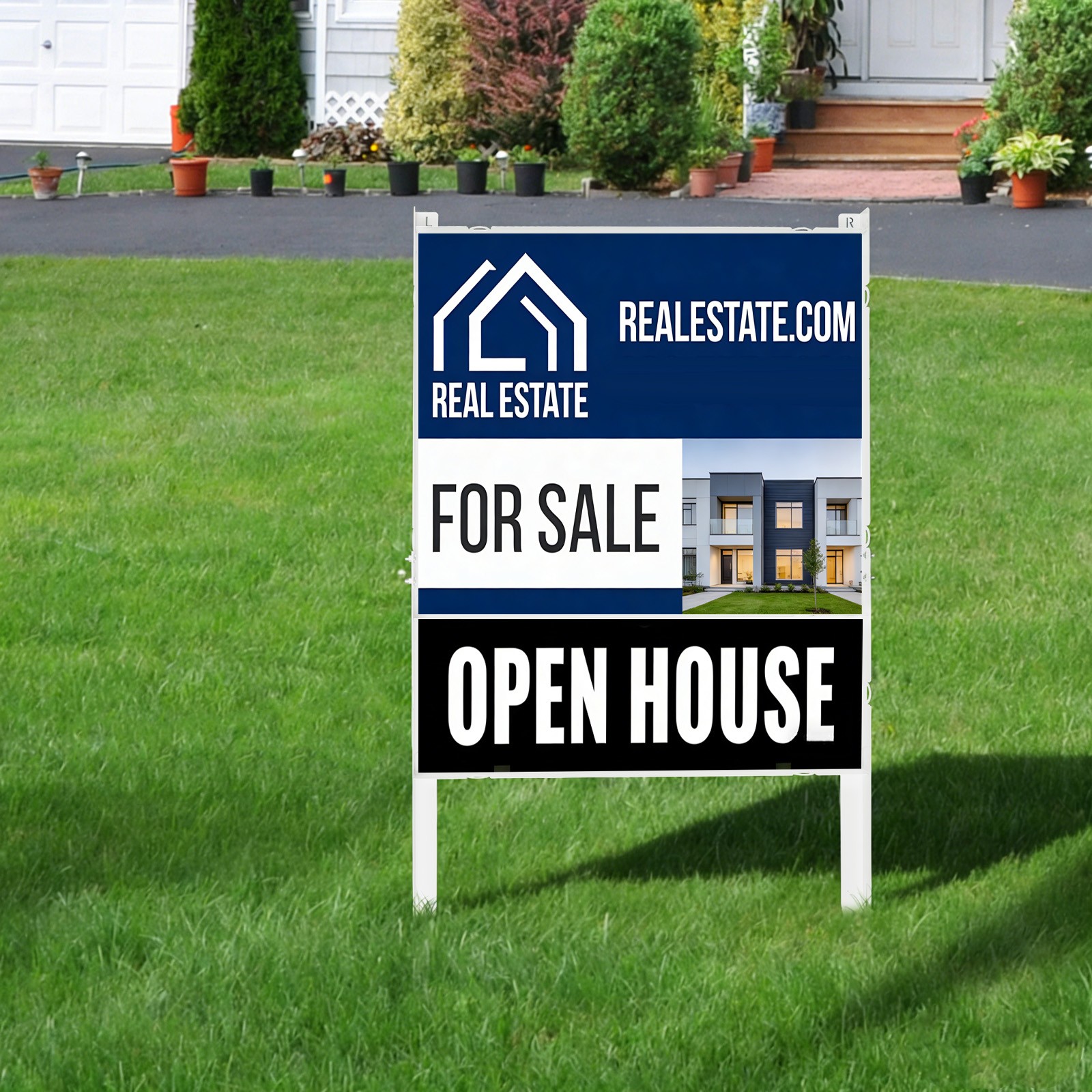 H-Frame Sign Holder Sign Holder Stand Real Estate Yard Sign Panel Stand White