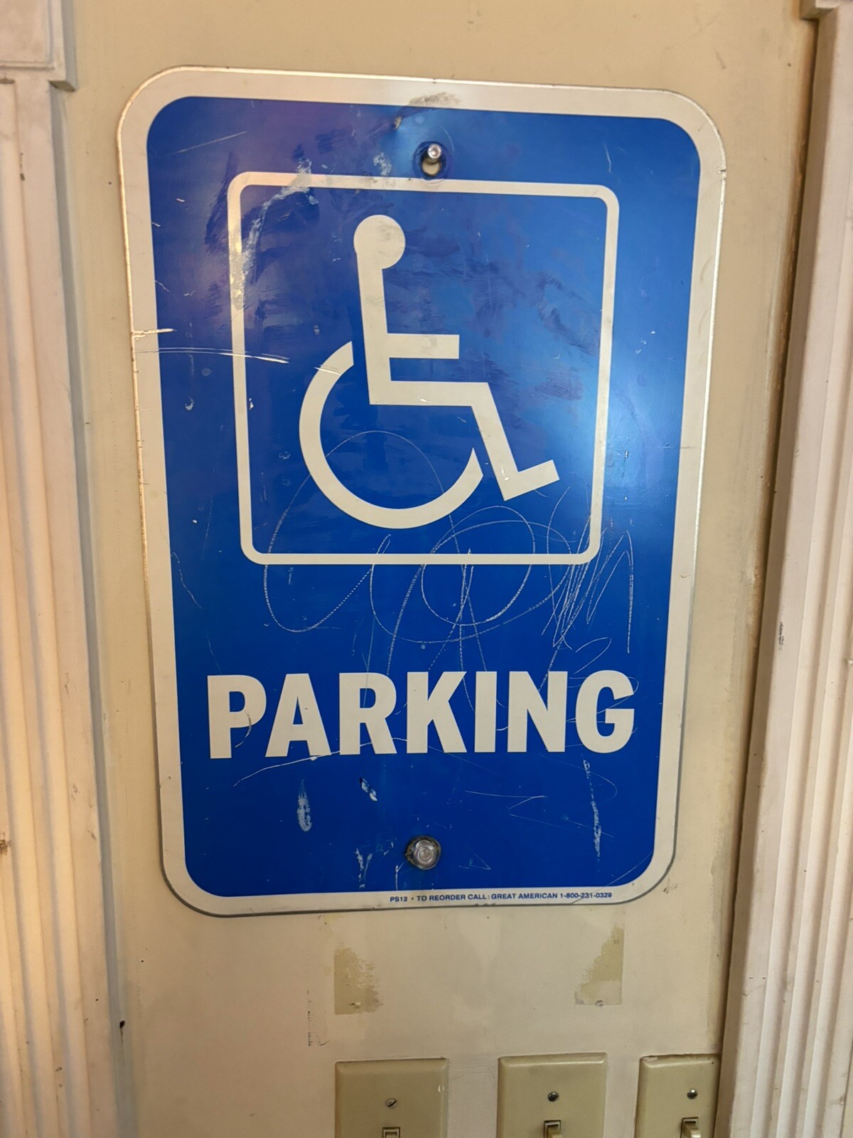 Handicap Disabled Or Elderly Parking Only Hospital Road Aluminum Metal Tin Sign
