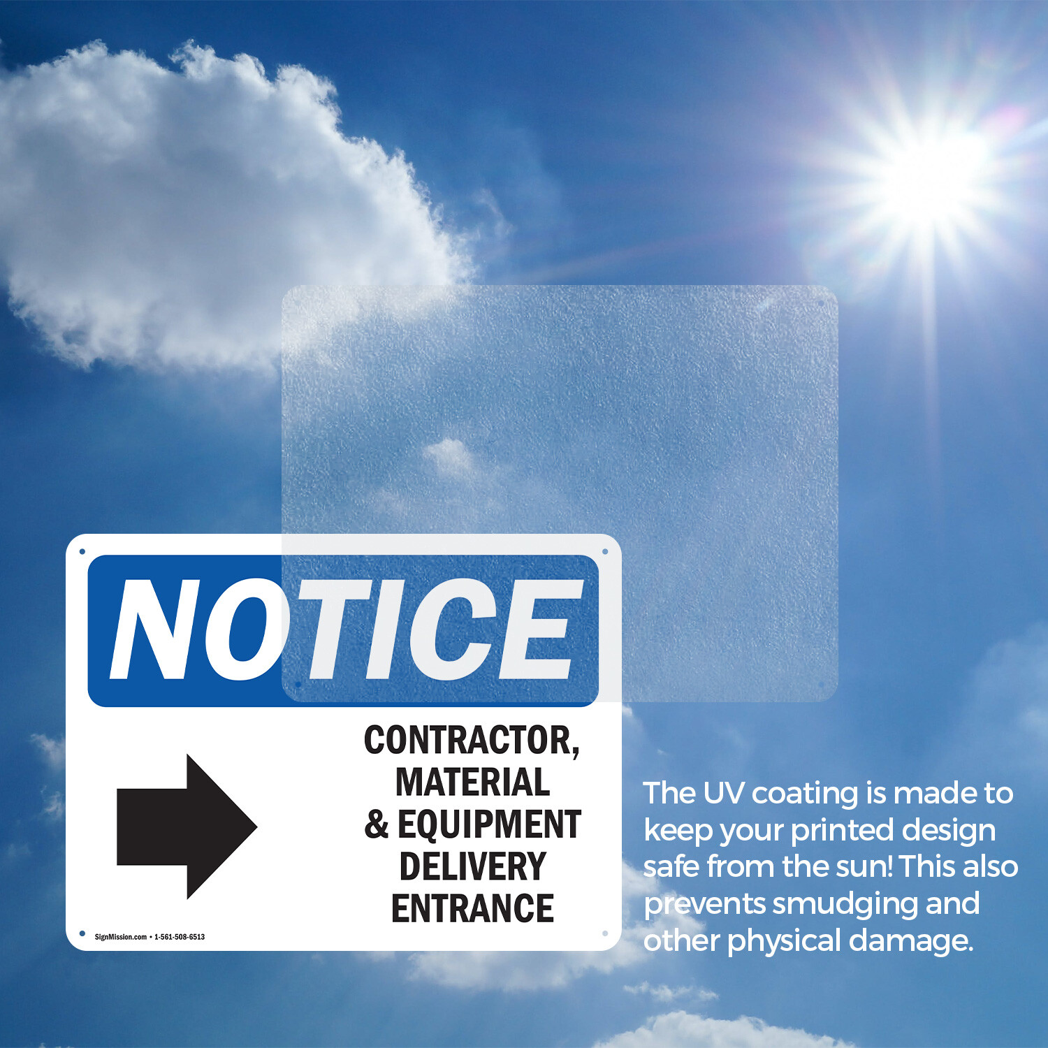 (2 Pack) Contractor Material And Equipment OSHA Notice Sign Decal Metal Plastic