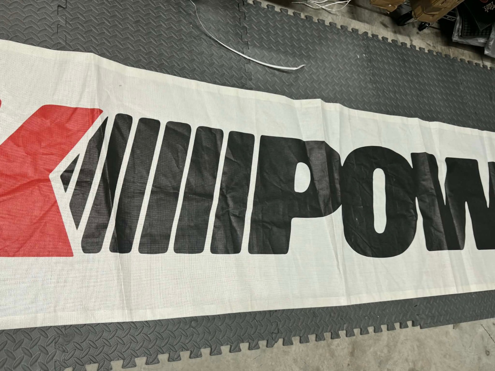 CK Power Vintage Mesh Banner 2.5×12 • Industrial Shop Sign • Generator Dealer