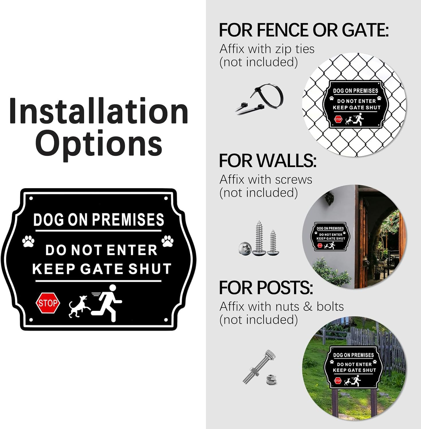 2 Pack Dog on Premises Sign – 9.84″ X 7.08″ Do Not Enter Sign .040 Rust Free Alu
