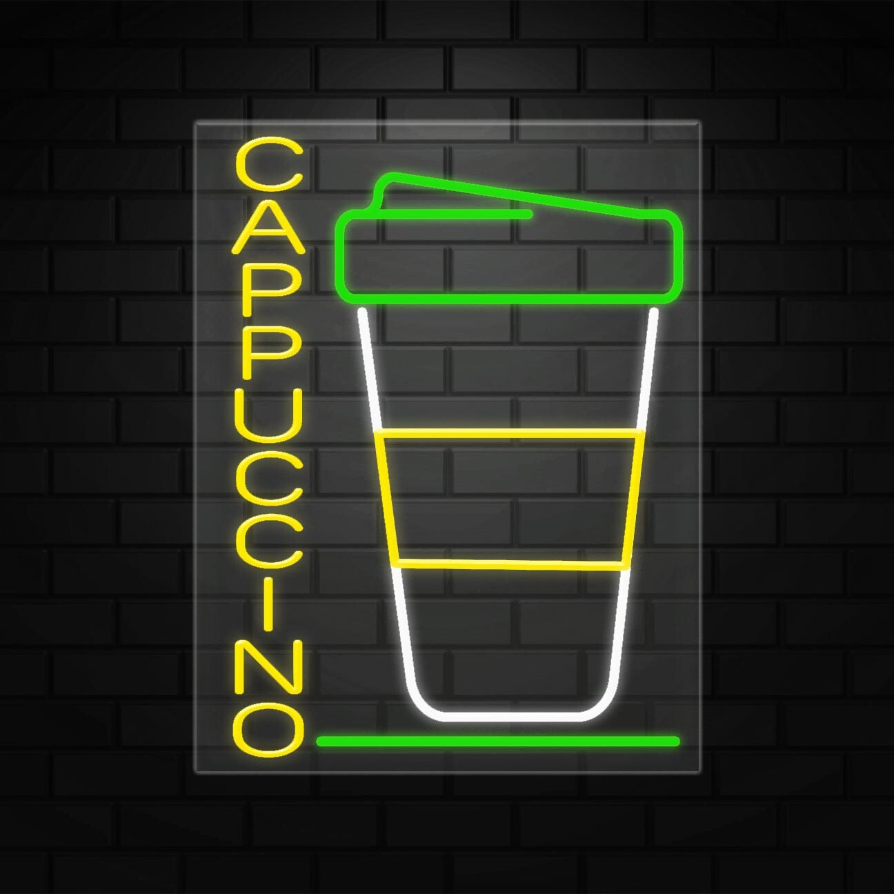 Cappuccino Sign for Business Displays | LED Flex Neon | 24″W x 31″H x 1″D