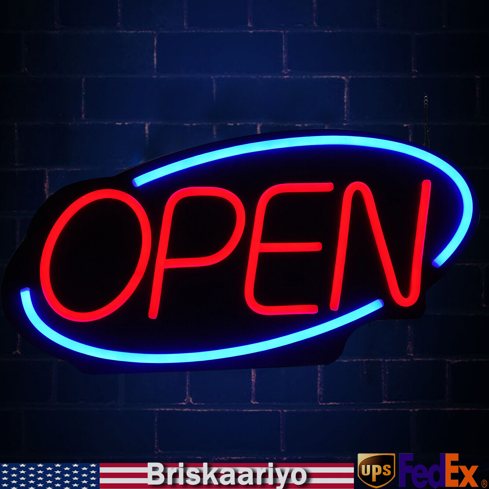 Large LED Open Sign Neon Light Bright for Restaurant Bar Pub Outside Wall Decor