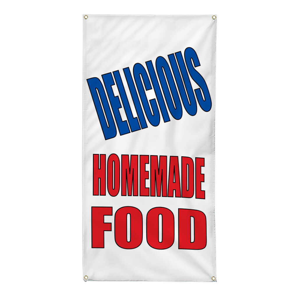 Vertical Vinyl Banner Multiple Sizes Delicious Homemade Food Business Outdoor
