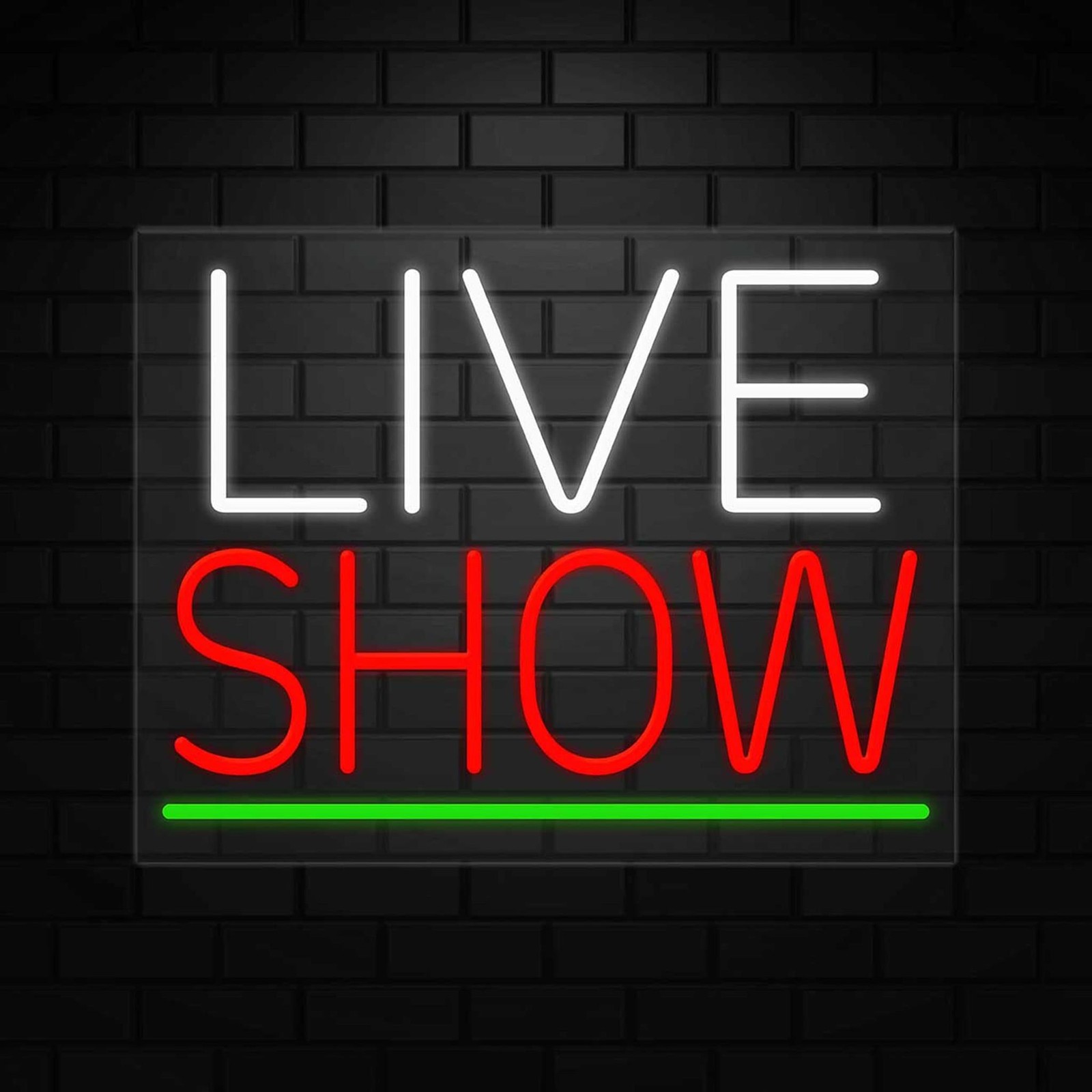Live Show Neon Sign for Retail Displays | LED Flex Neon | 24″W x 18″H x 1″D