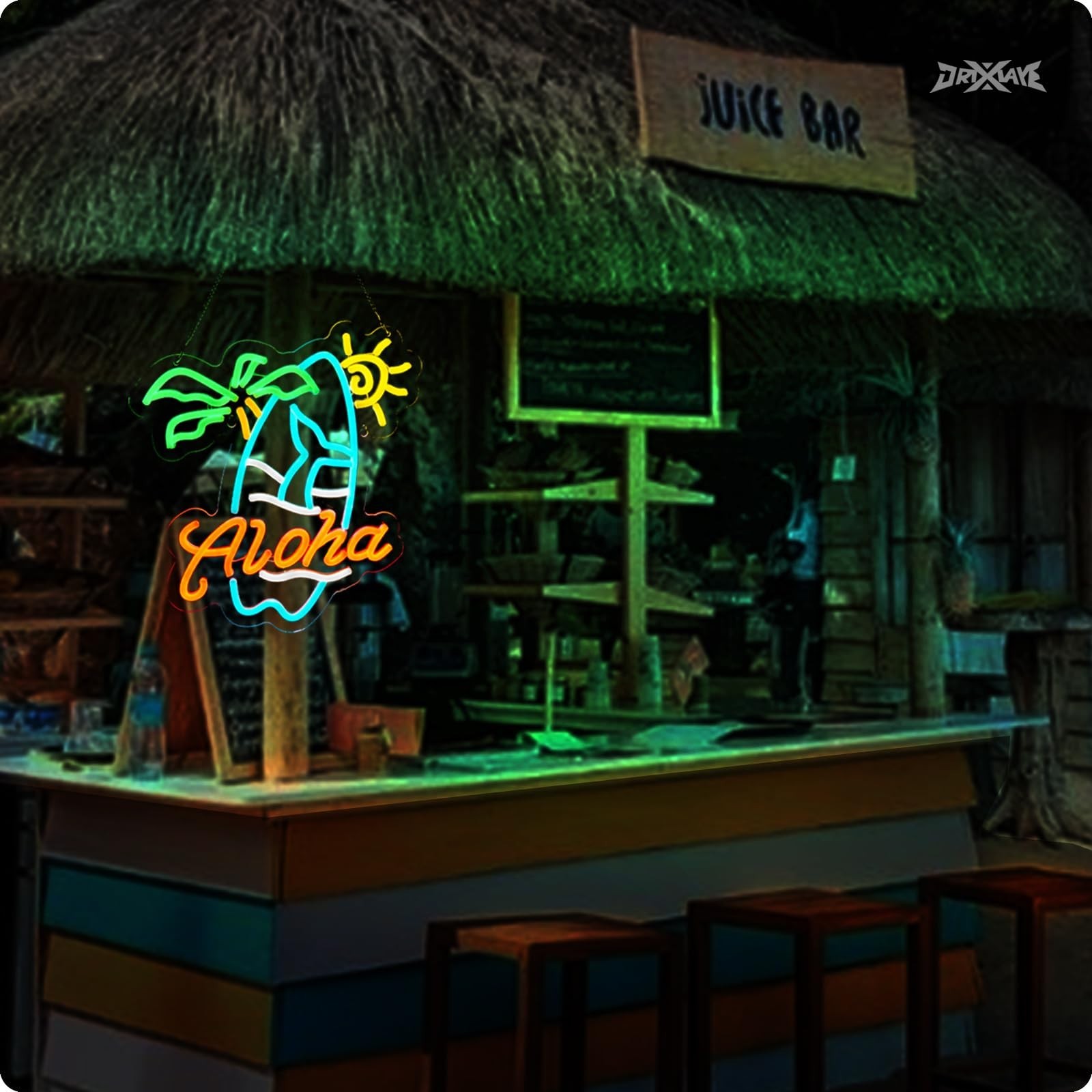 Aloha Palm Tree Neon Sign Tiki Bar Neon Sign Hawaiian Decor for wall decor Be…