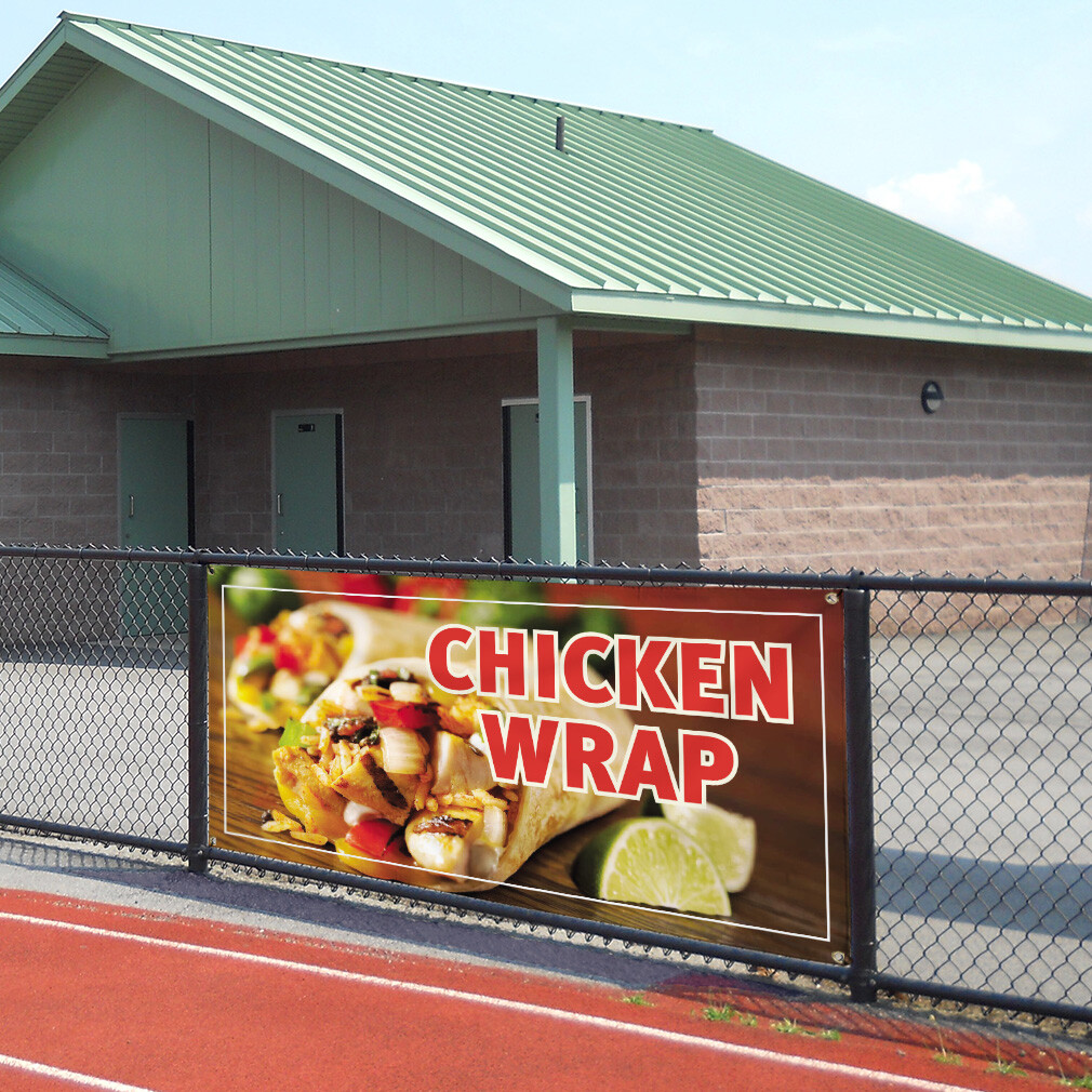 Vinyl Banner Multiple Sizes Chicken Wrap Outdoor Advertising Printing A Outdoor