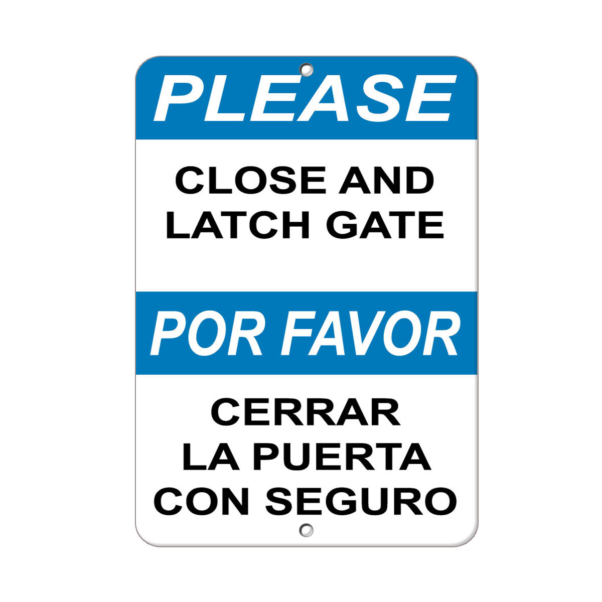 Vertical Metal Sign Multiple Sizes Please Close and Latch Gate Hazard Notices