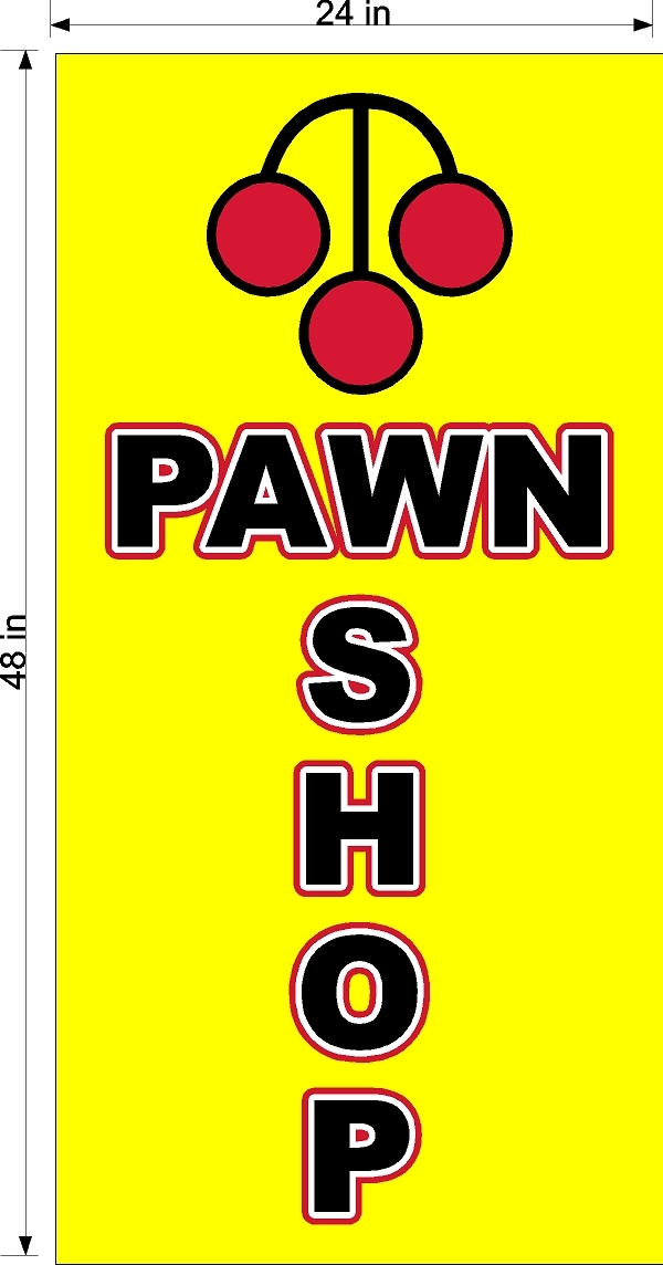 NEW PERFORATED WINDOW VINYL DECAL PAWN SHOP 2′ X 4′ GRAPHIC VERTICAL