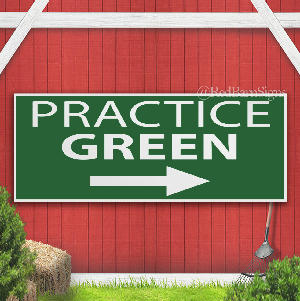 Practice Green Arrow Indoor Outdoor Banner Sign with grommets